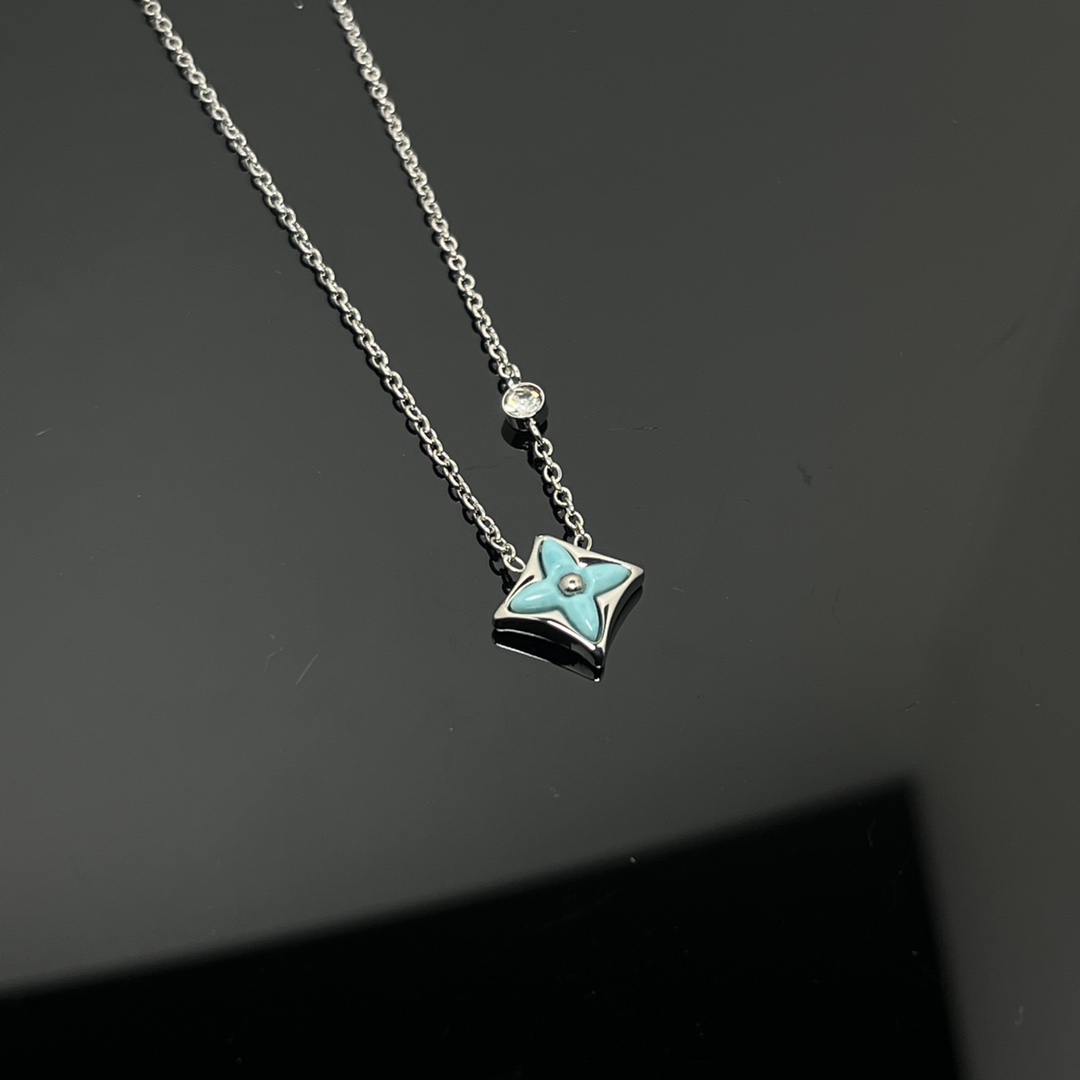 Louis Vuitton Blue Amazonite BB Star Pendant Necklace - Original Replica Club