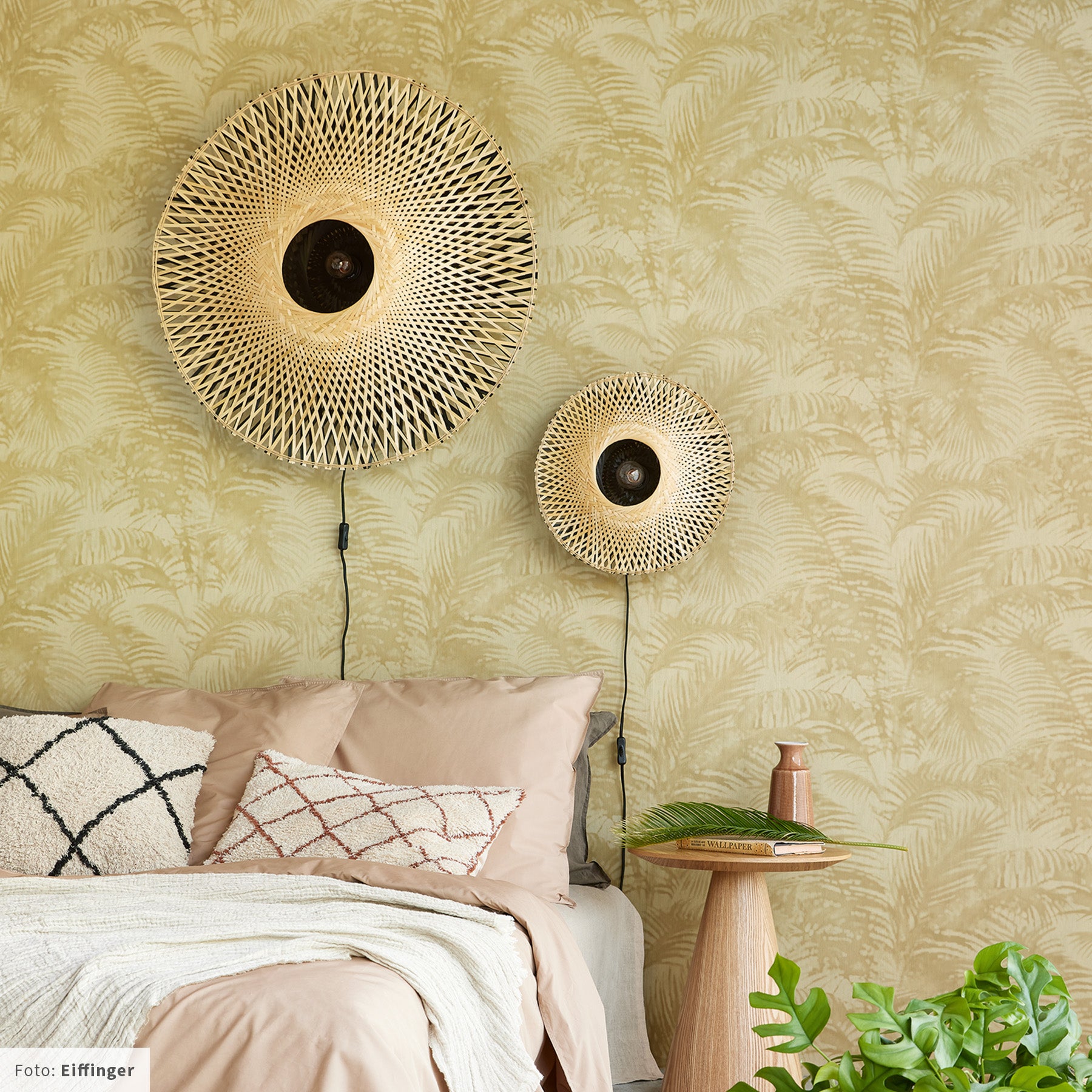 GOOD&MOJO Kalimantan Wandlamp Rond - Ø60cm - Naturel