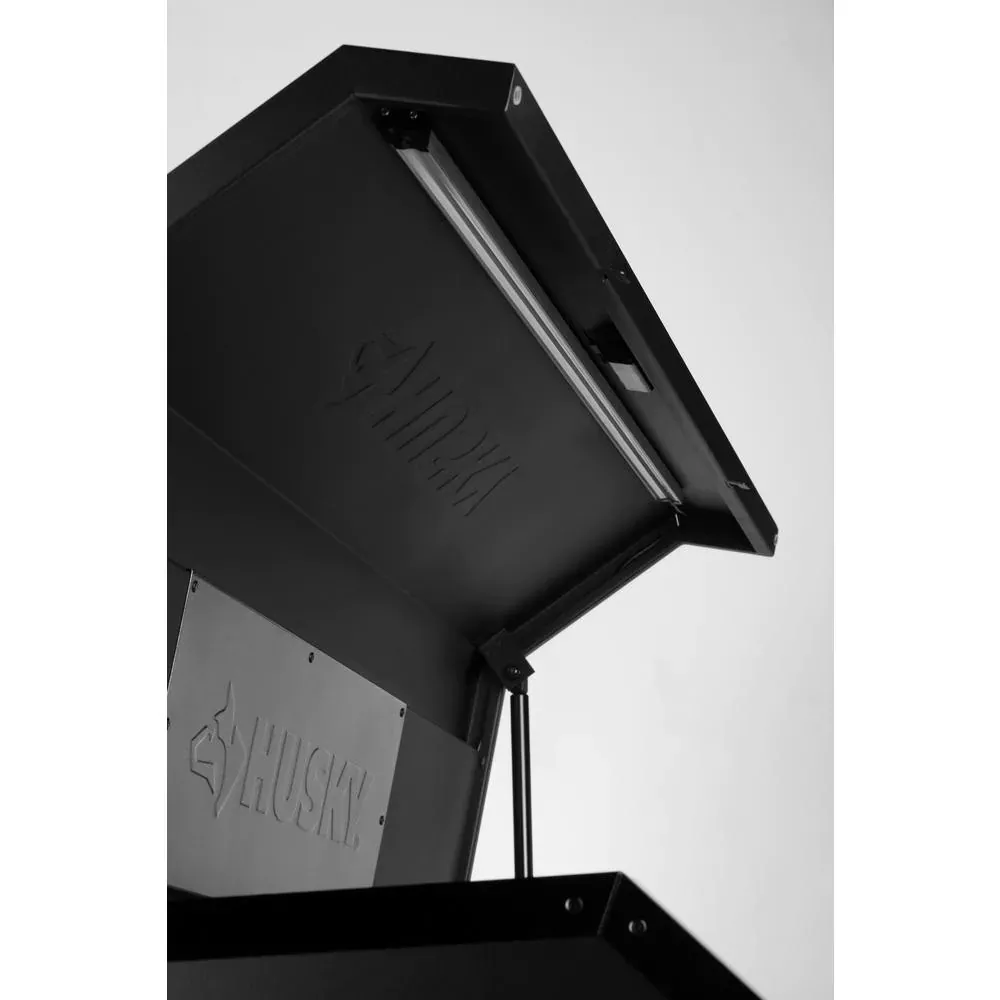 INDUSTRIAL 52 IN. W X 21.5 IN. D 6-DRAWER TOOL CHEST WITH PULL-OUT WORK SURFACE AND LED LIGHT IN MATTE BLACK