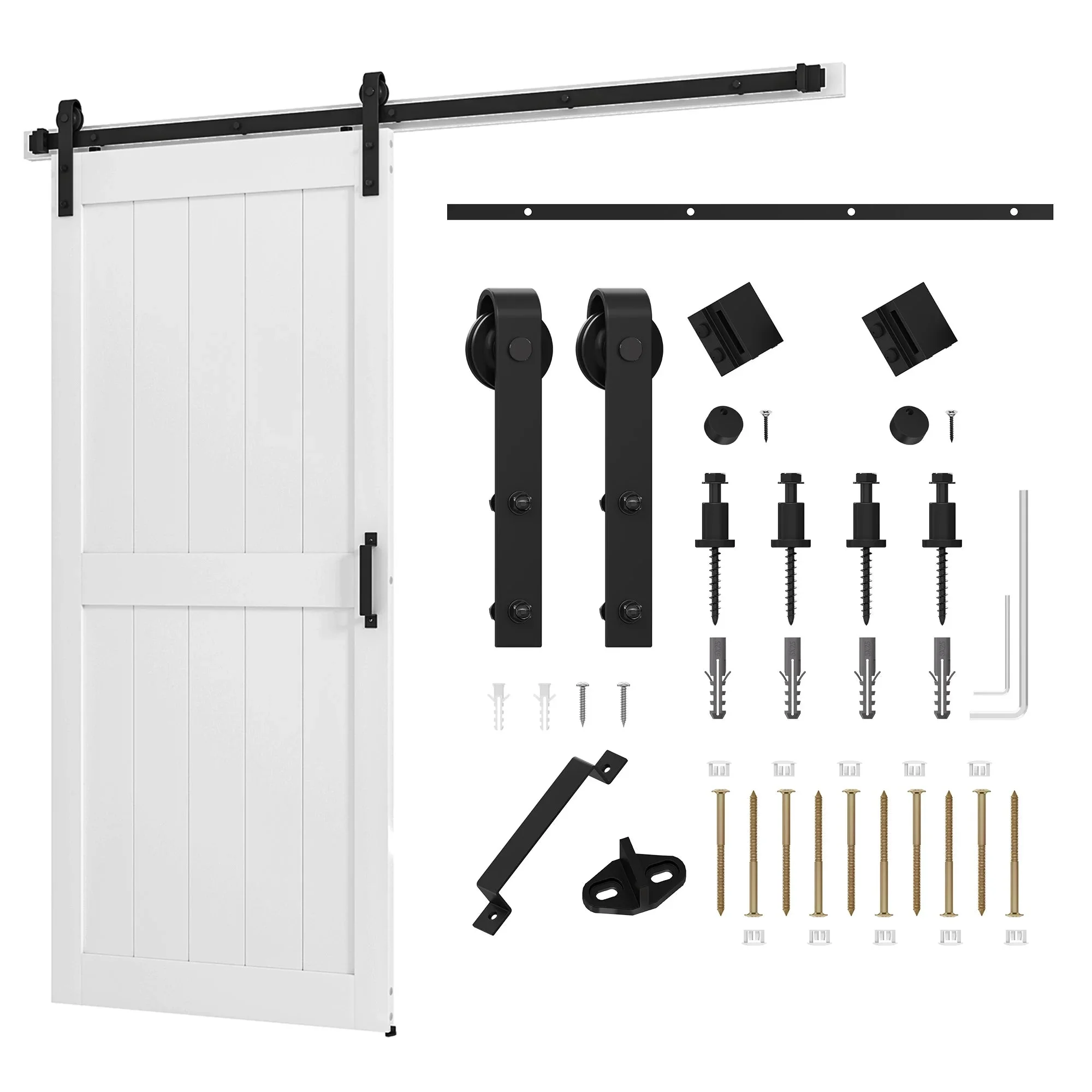 Uforic Sliding Barn Door With Hardware Kit, 48 x 84 in, Gray - Image 24 Uforic Sliding Barn Door With Hardware Kit, 48 x 84 in, Gray - Image 24