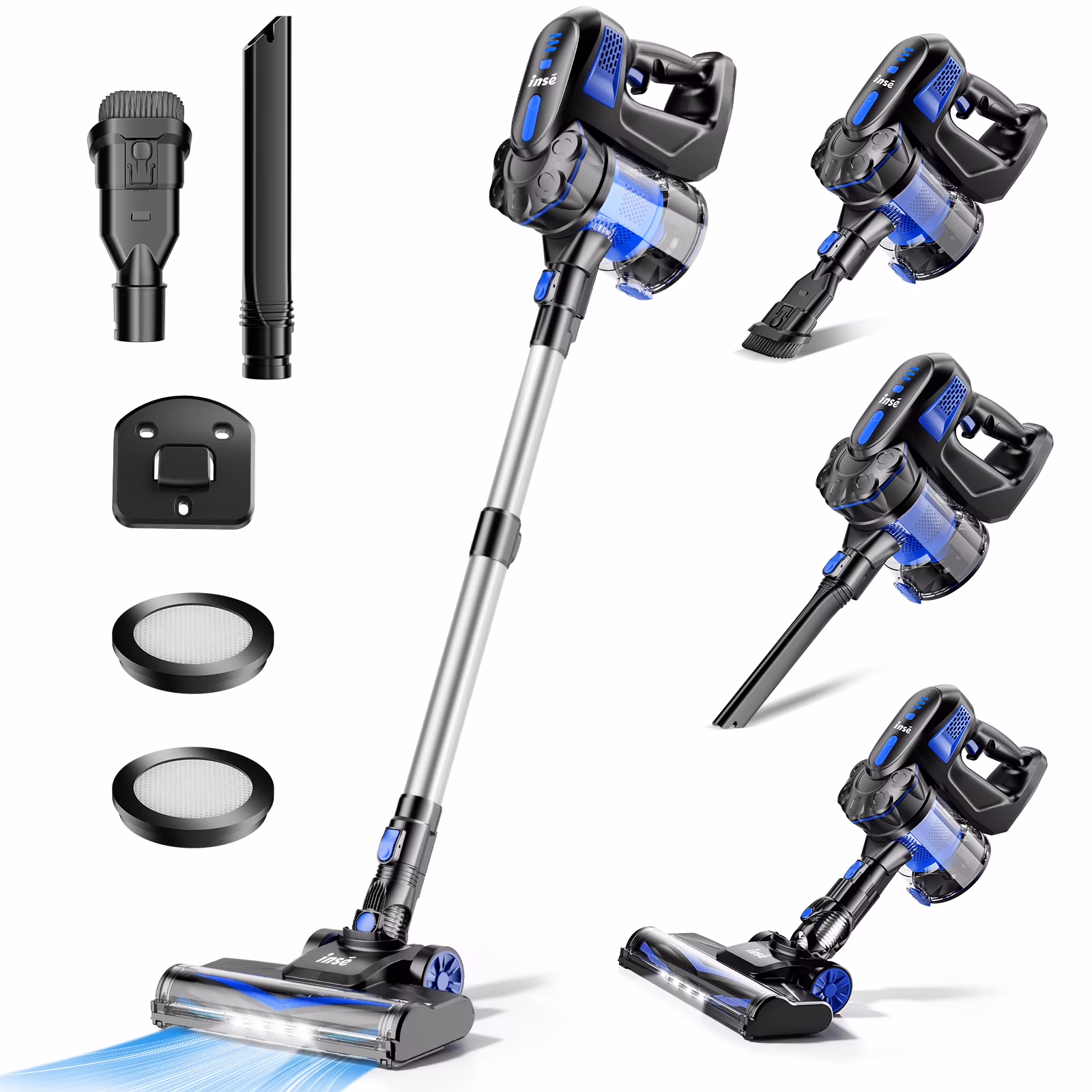 INSE Cordless Vacuum Cleaners, 6-in-1 Lightweight Stick Vacuum for Hardwood Floor Carpet Pet Hair, V770