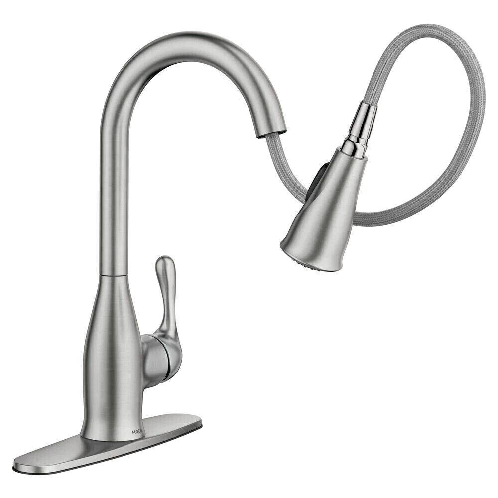 Moen Kaden Single-Handle Pull-Down Sprayer Kitchen Faucet Stainless(Spot Resist Stainless)