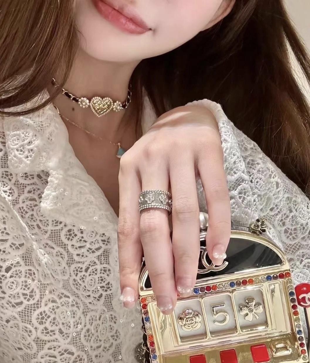 Chanel Leather Chain Love Heart Choker Necklace - Original Replica Club