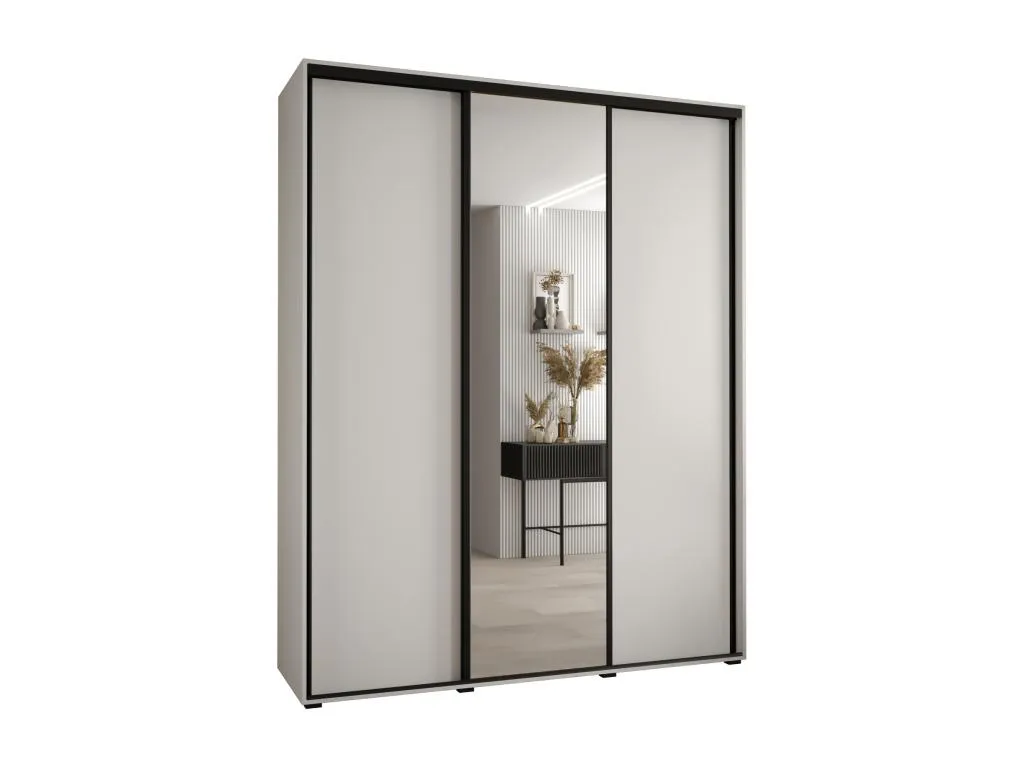 ARMARIO Alkifurniturees 3 DE PUERTAS CORREDERAS 235.2/200/60 3 puertas (Blanco/Blanco/Negro) KRTM57380