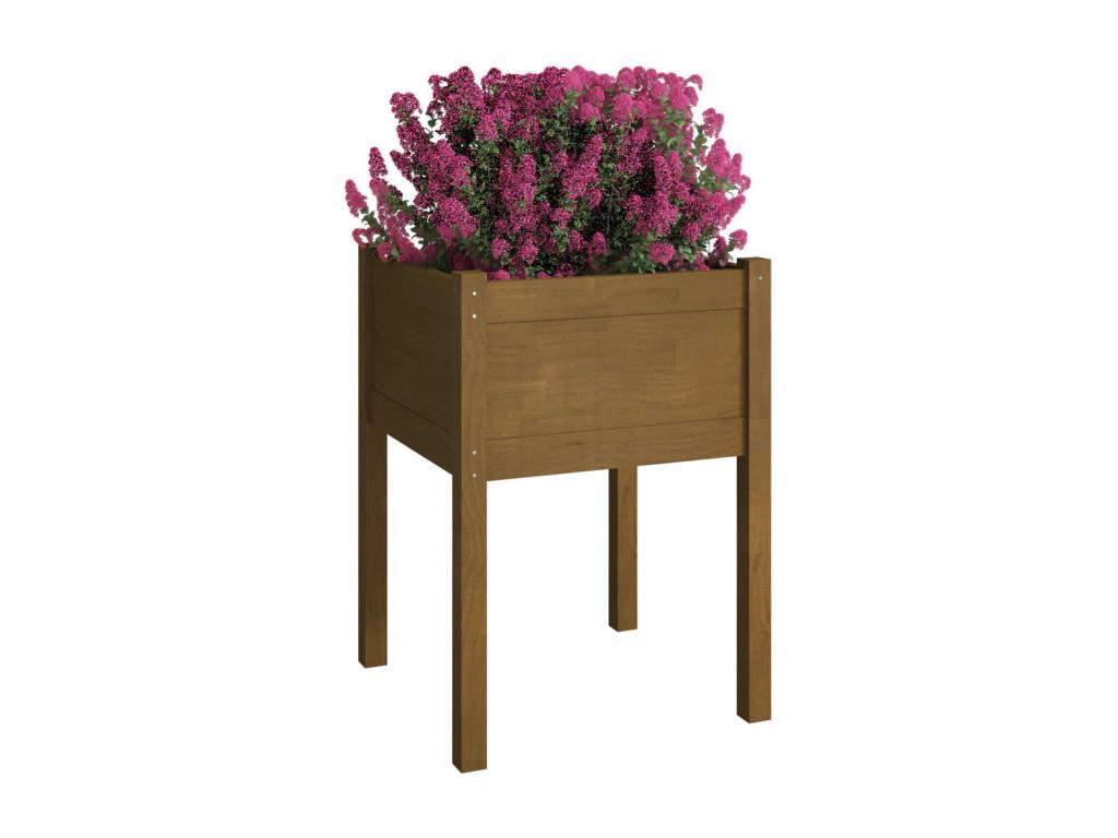 Decoratodo  madera maciza de pino marrón miel 50x50x70 cm