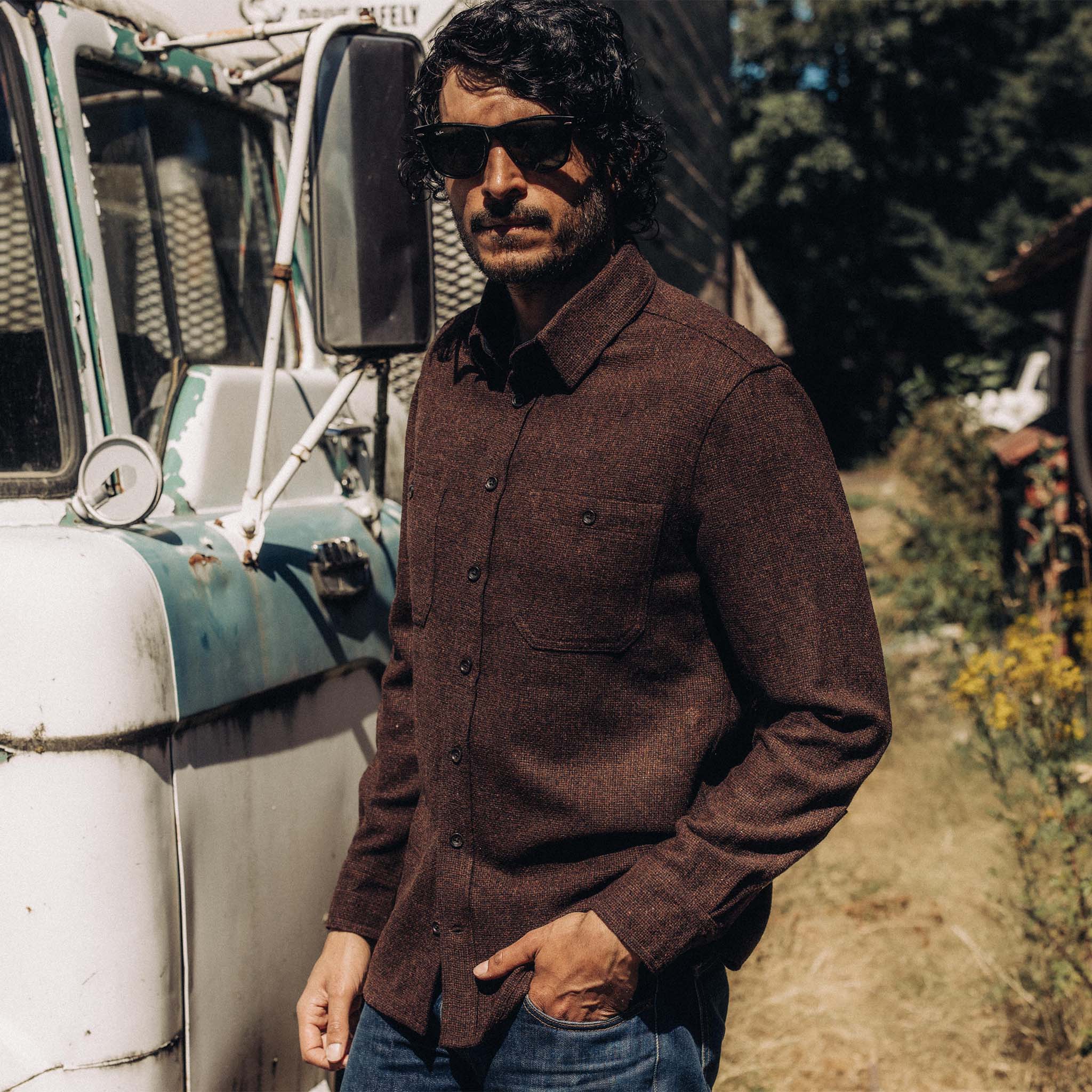The Service Shirt in Ginger Melange Wool