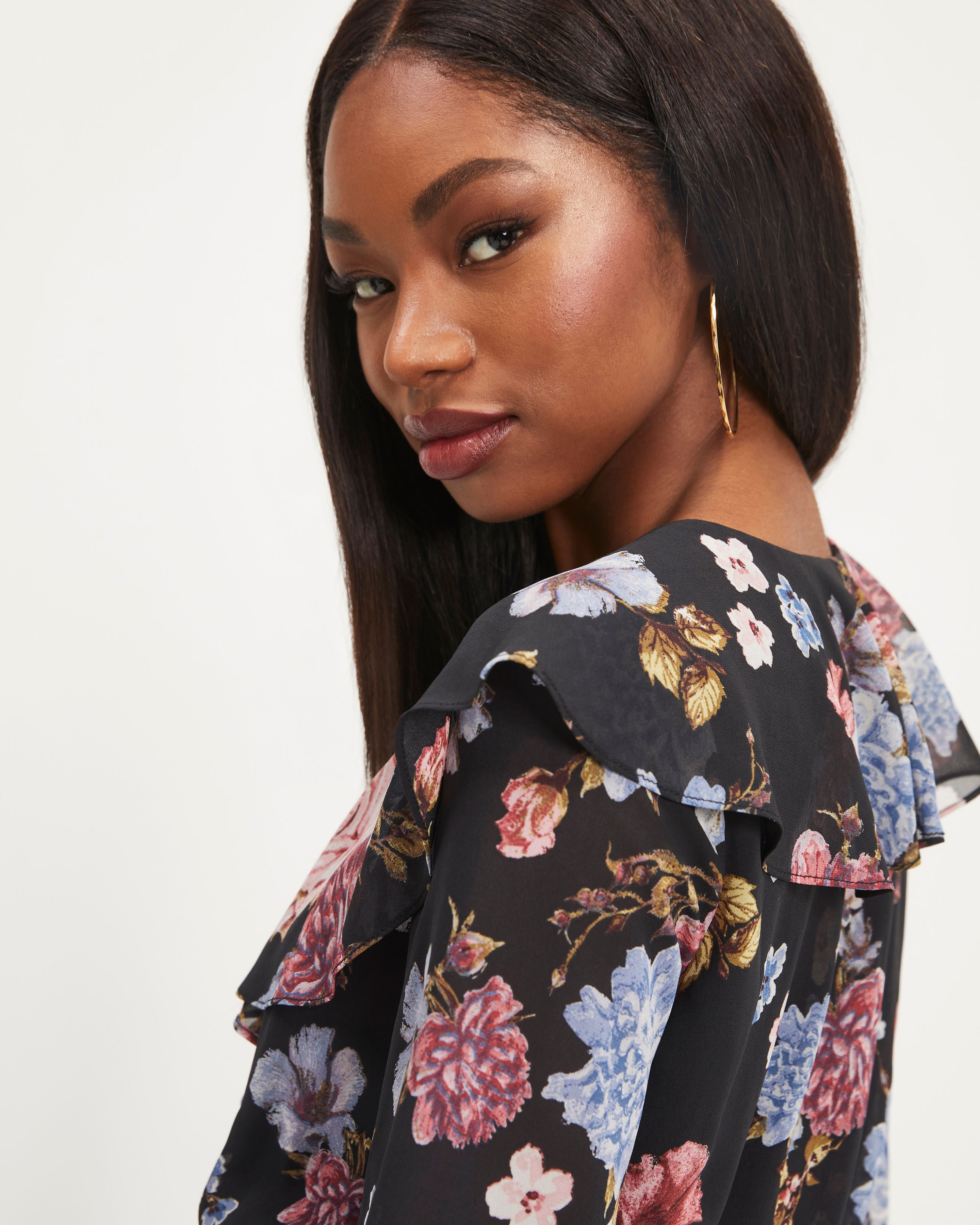 All The Frills Floral Smocked Tiered Mini Dress - Se7enfashion