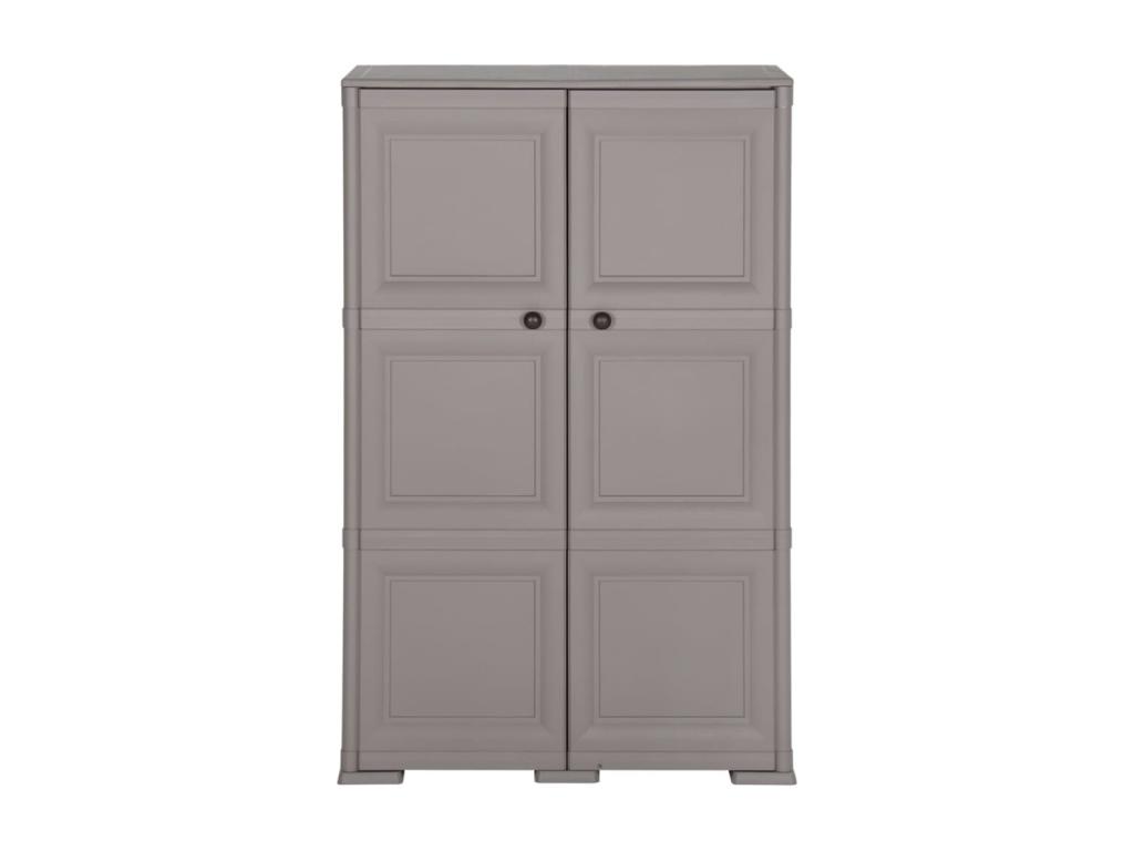 Armario de plástico diseño de madera gris 79x43x125 cm