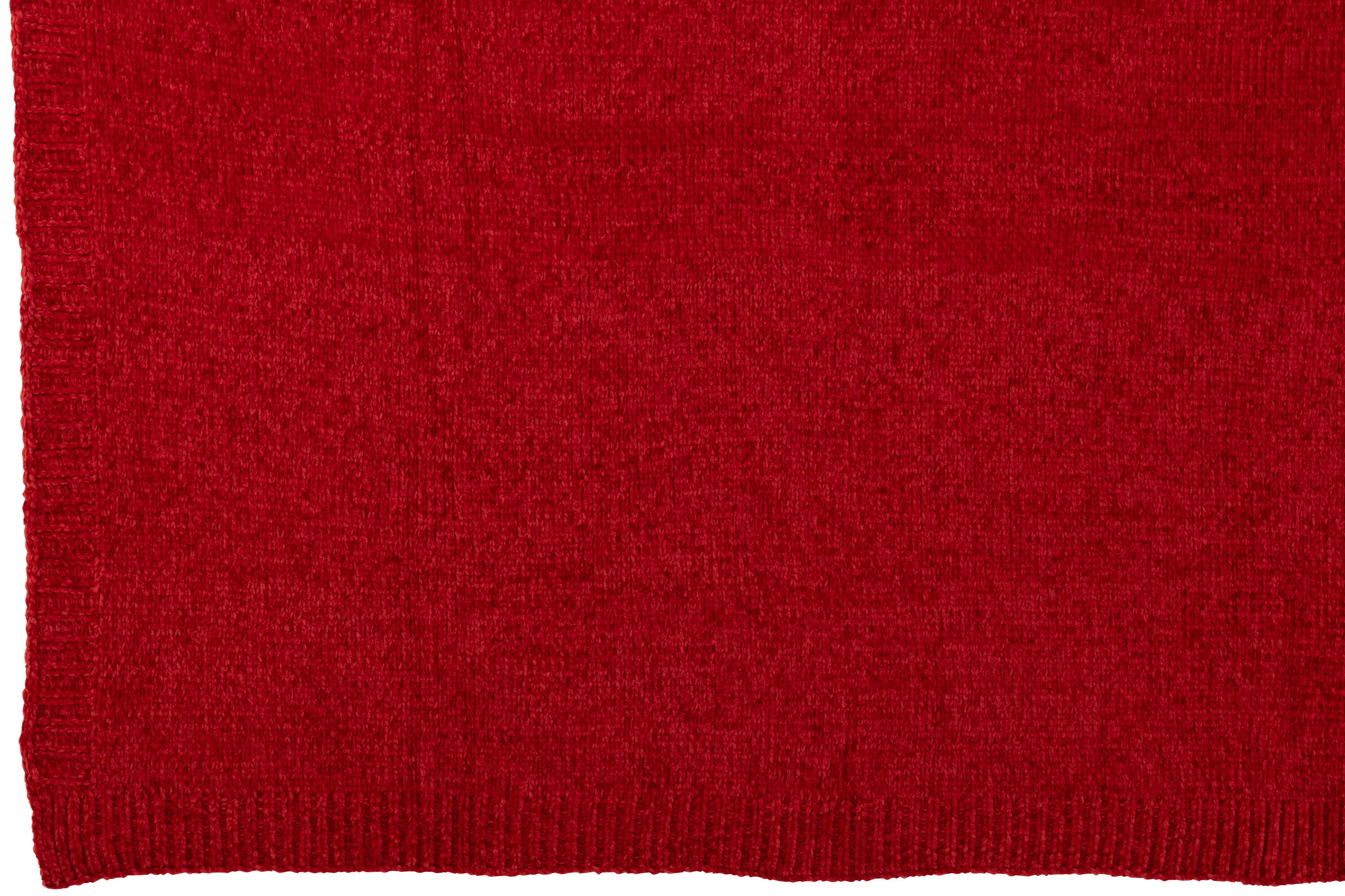 J-Line deken Chenille - polyester - rood