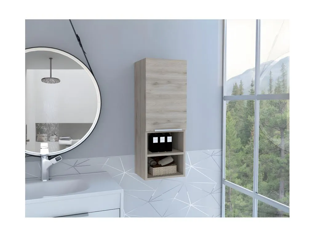 Armario de Pared baño Alkihogares con estantes 81.53 cm X 29.97 cm X 25.4 cm Gris / plata