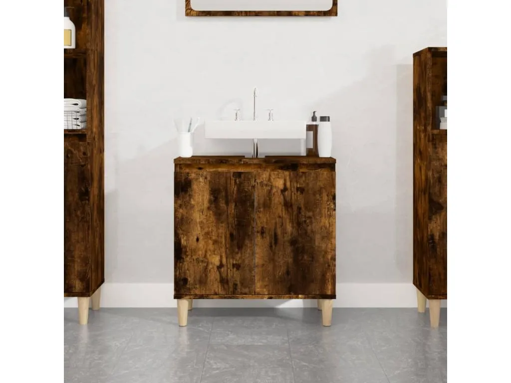 Armario de lavabo Prietocasa contrachapada Prietocasa ahumado 58x33x60cm