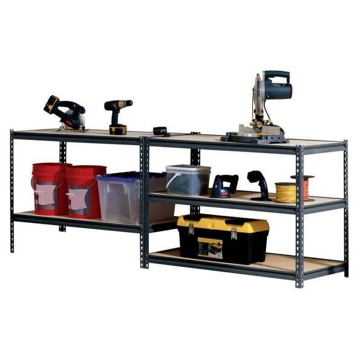 Muscle Rack 48"W x 24"D x 72"H 5-Shelf Steel Freestanding Shelving Unit; Black - image 5
