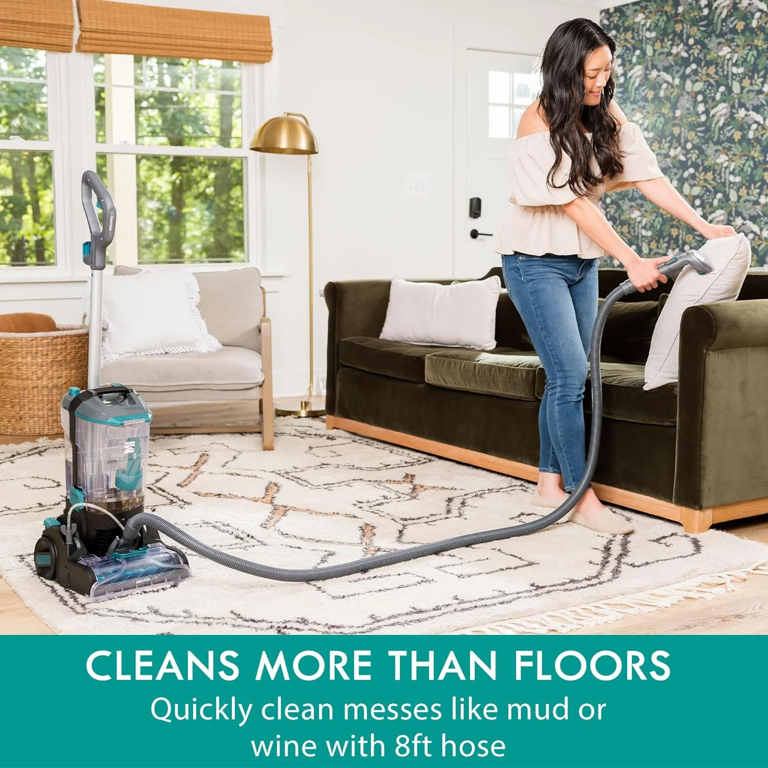 Kenmore KW4010 Pet Portable Carpet Cleaner Machine with High Cleaning Power, 3.2L Clean Tank & 1.4L Dirty Tank, 25ft Cord Length and Two Easy Removable Brushroll for Rug & Upholstery - Image 8