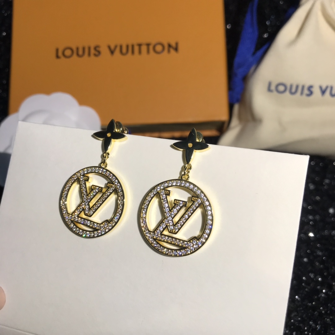 Louis Vuitton Letter Round Dangle Earrings - Original Replica Club