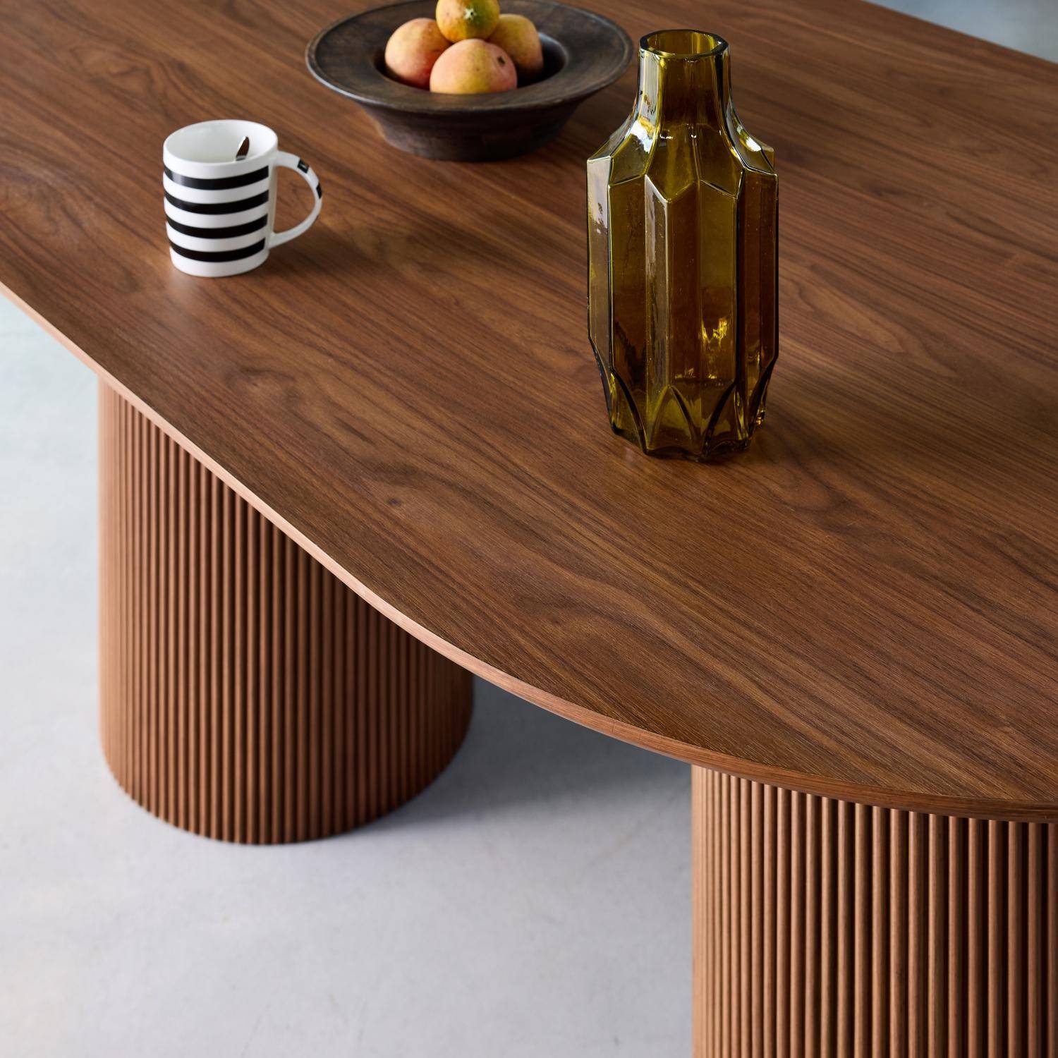 Faro - Mesa de comedor con efecto de madera con 4-6 plazas, 180cm