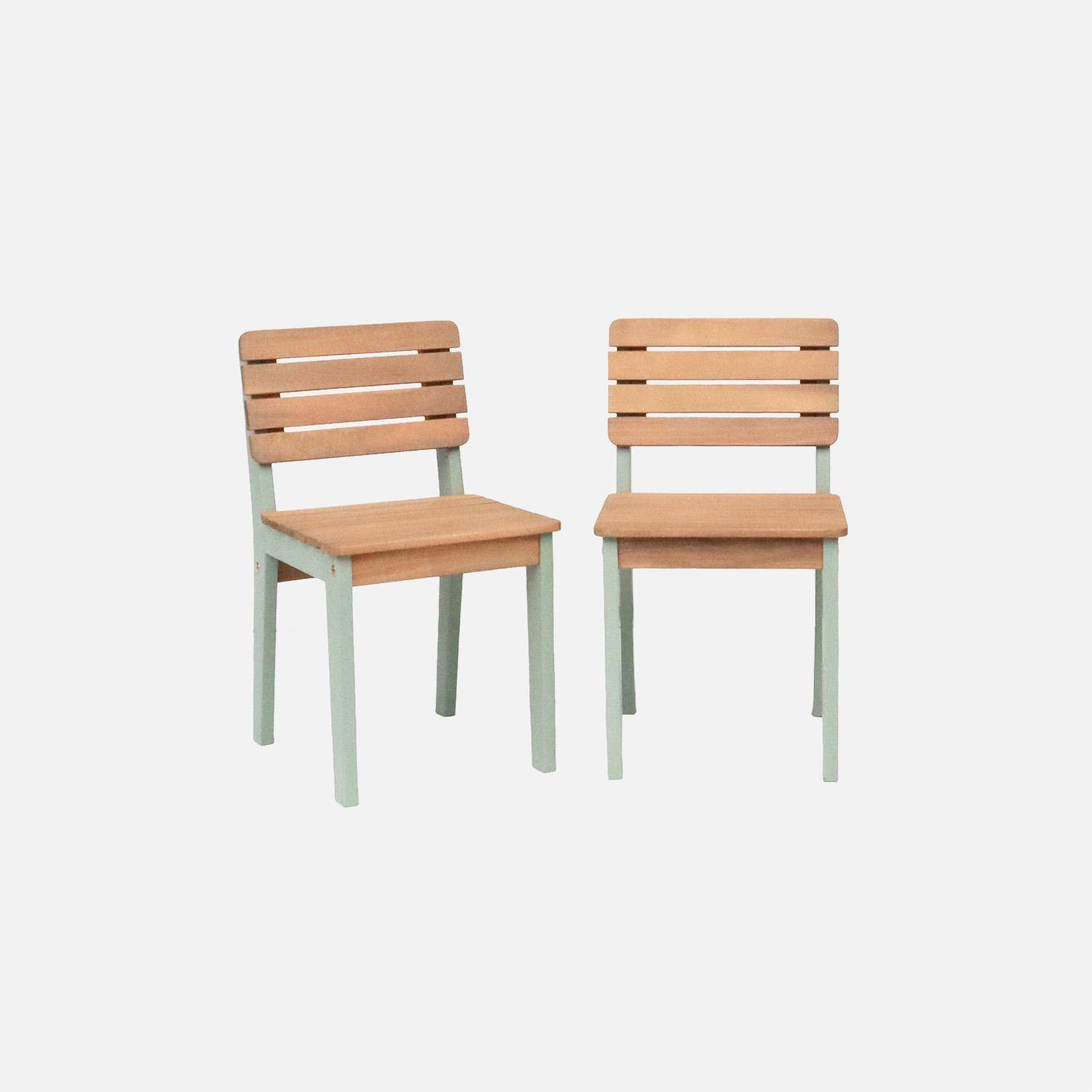 Caroline - Silla infantil de madera interior/exterior, set de 2