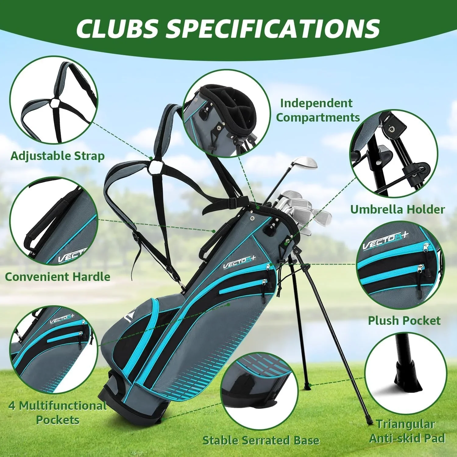 XDriveMax Complete Men's Golf Club Set With Stand Bag and Rain Cover - Left Hand Red - Image 4 XDriveMax Complete Men's Golf Club Set With Stand Bag and Rain Cover - Left Hand Red - Image 4