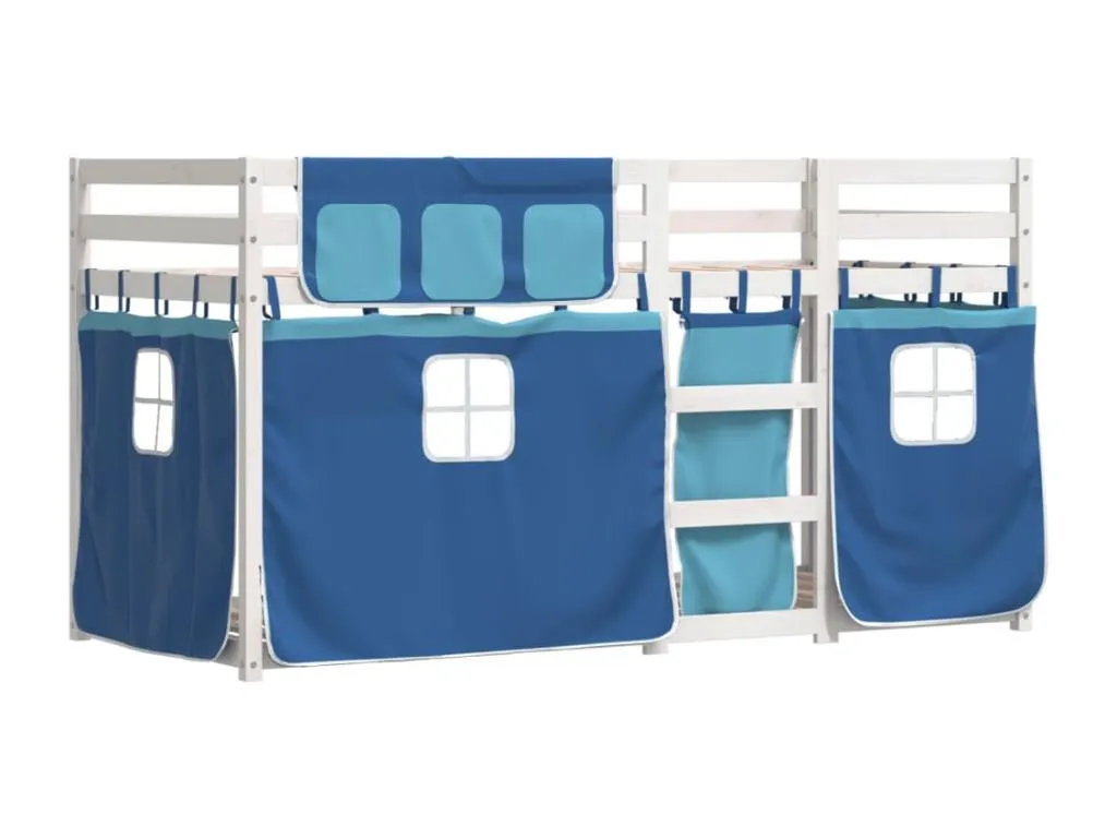 Andreuworldcasa Litera con cortinas Andreuworldcasa maciza de Andreuworldcasa azul 80x200 cm