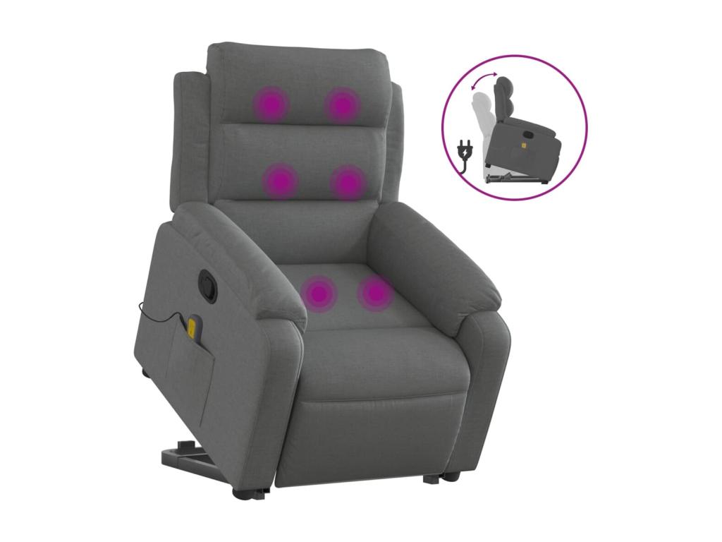 Silla de masaje reclinable de pie de Joliven gris oscuro