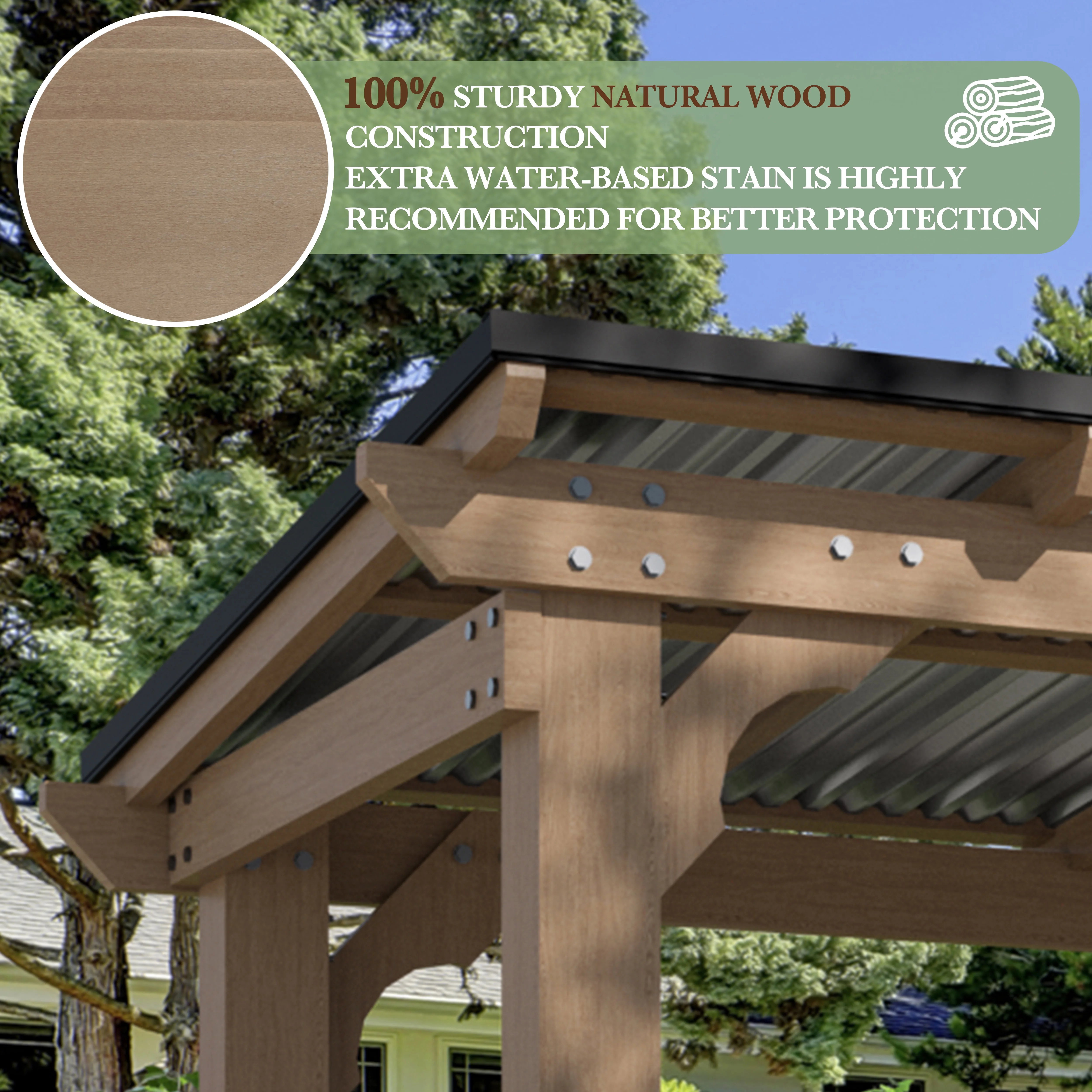 VEIKOUS 8' x 5' Outdoor Hardtop Gazebo, BBQ Grill Gazebo w/ Workstation Shelves for Lawn, Garden, Deck - Image 8