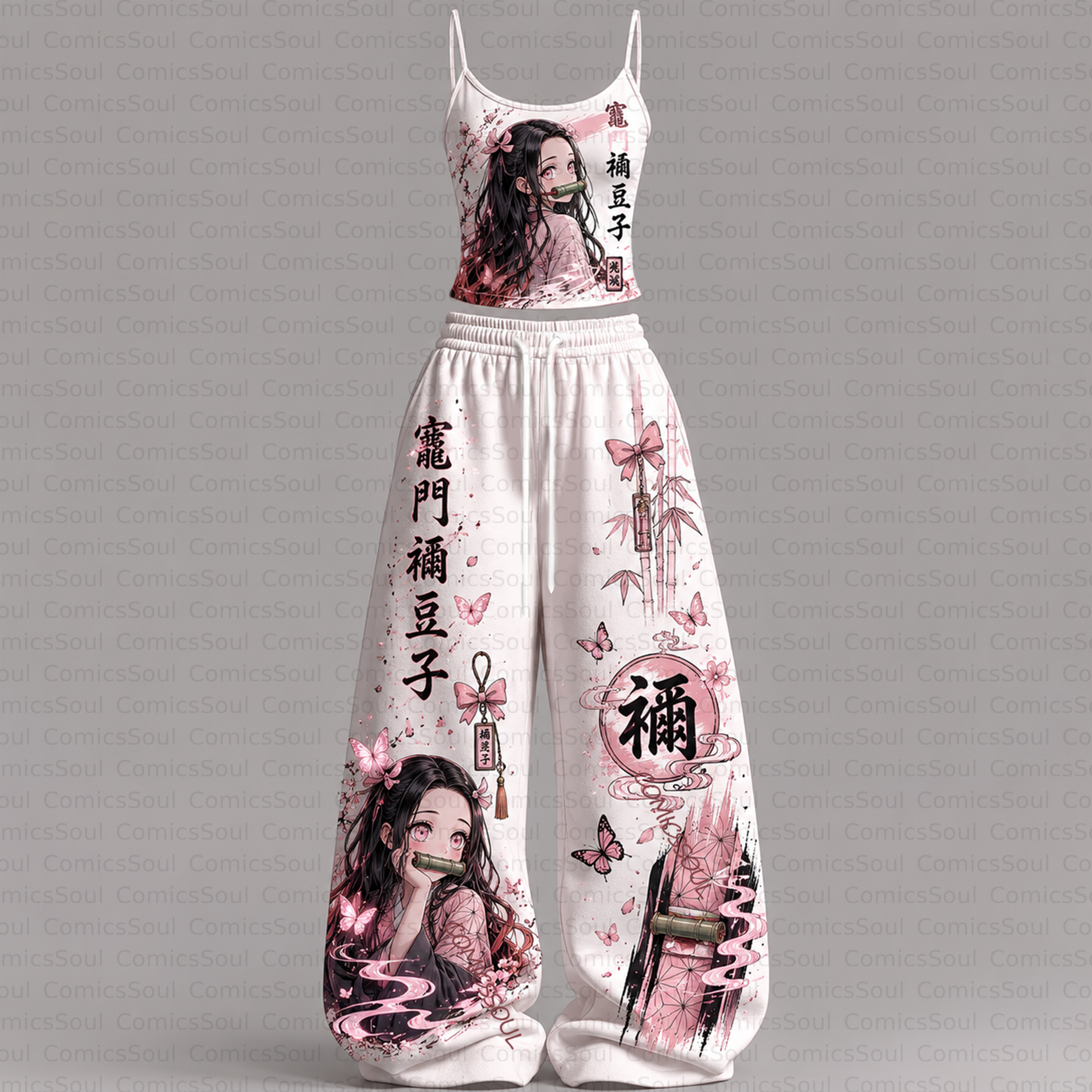 Demon Slayer Top & Elasticated Trousers Two-Piece Set