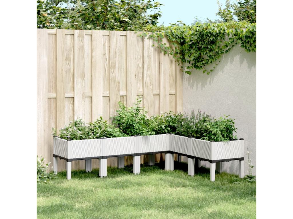 Decoratodo con patas PP blanco 160x120x42 cm