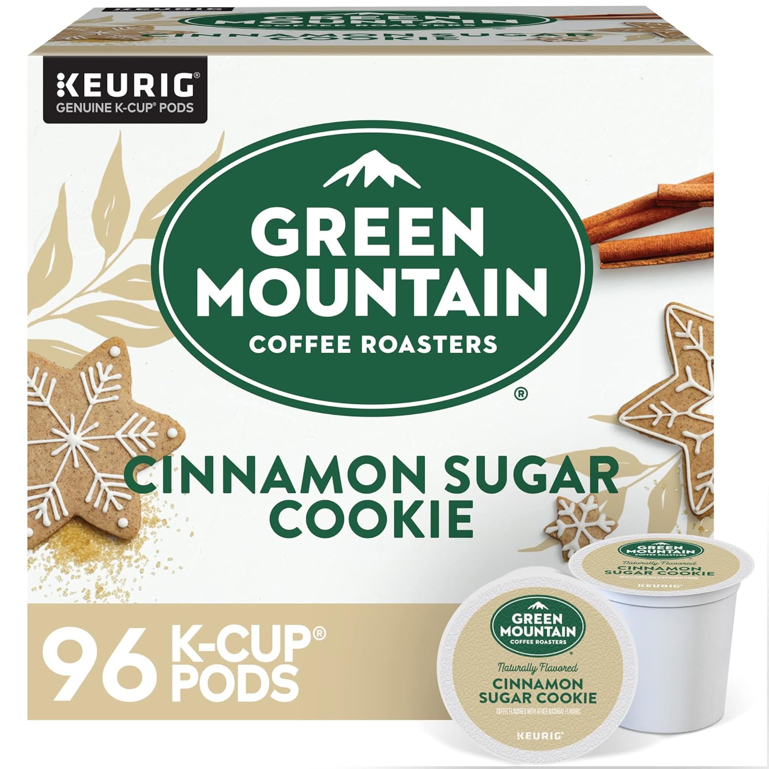 Green Mountain Coffee Roasters Cinnamon Sugar Cookie Keurig Single-Serve K-Cup Pods. Light Roast Coffee. 96 Count