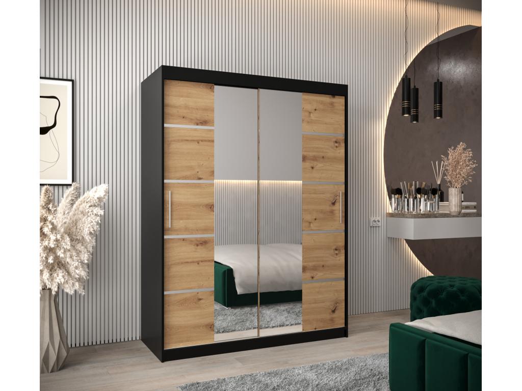 ARMARIO Cozovis 4 DE PUERTAS CORREDERAS 200/150/62 2 puertas negro/artisan