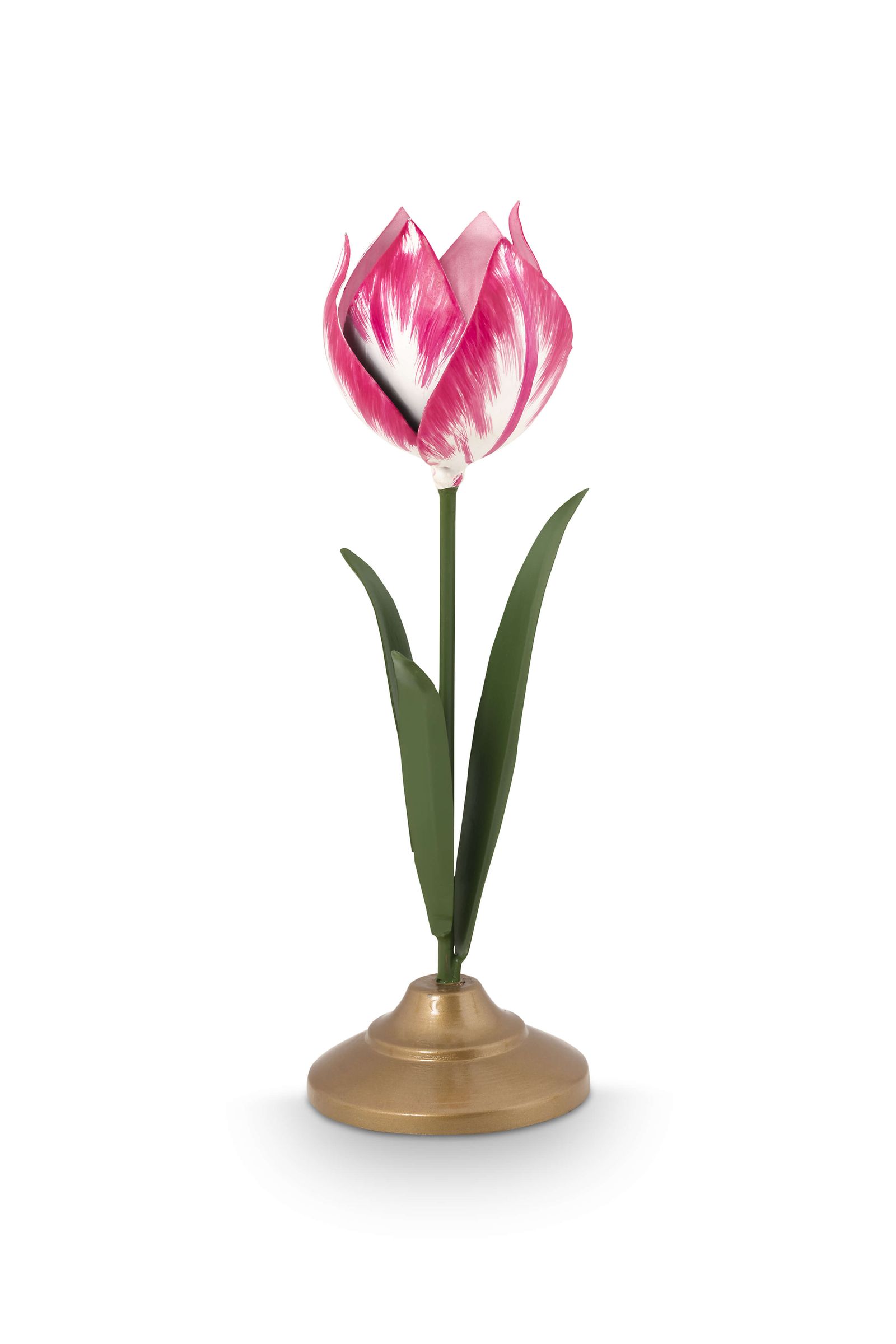Candle Holder Metal Tulip Pink 26cm