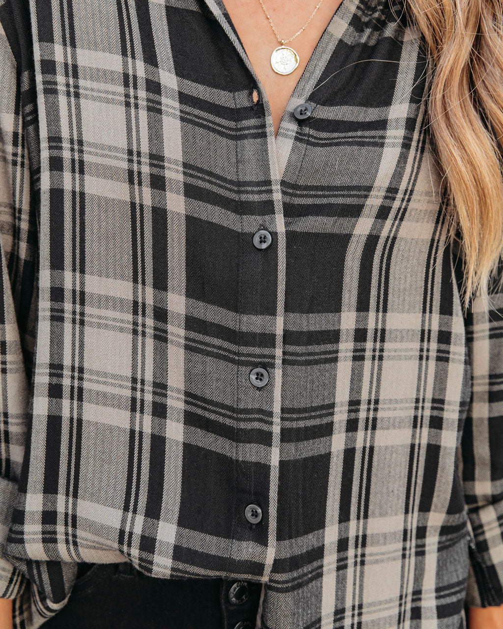 Seattle Plaid Button Down Top - Se7enfashion