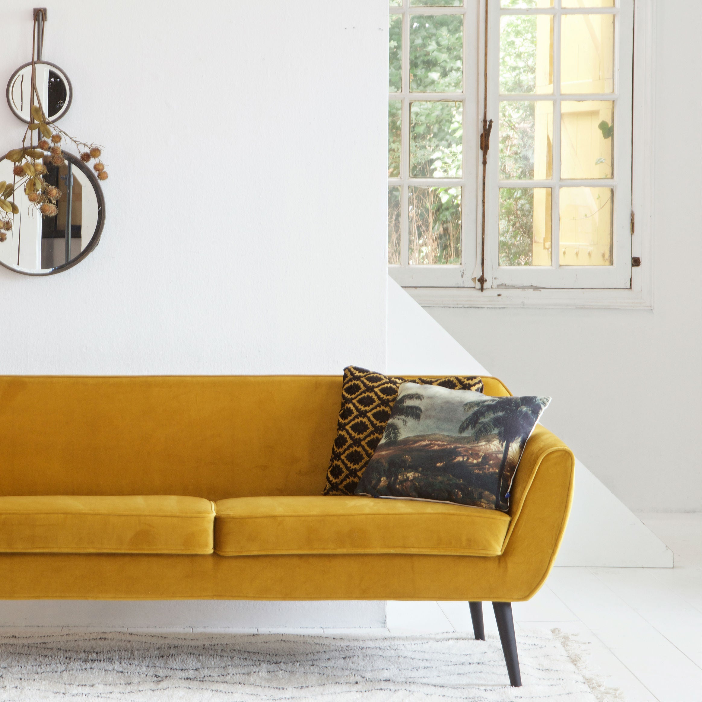 WOOOD Rocco 2-zitsbank - Velvet - Oker