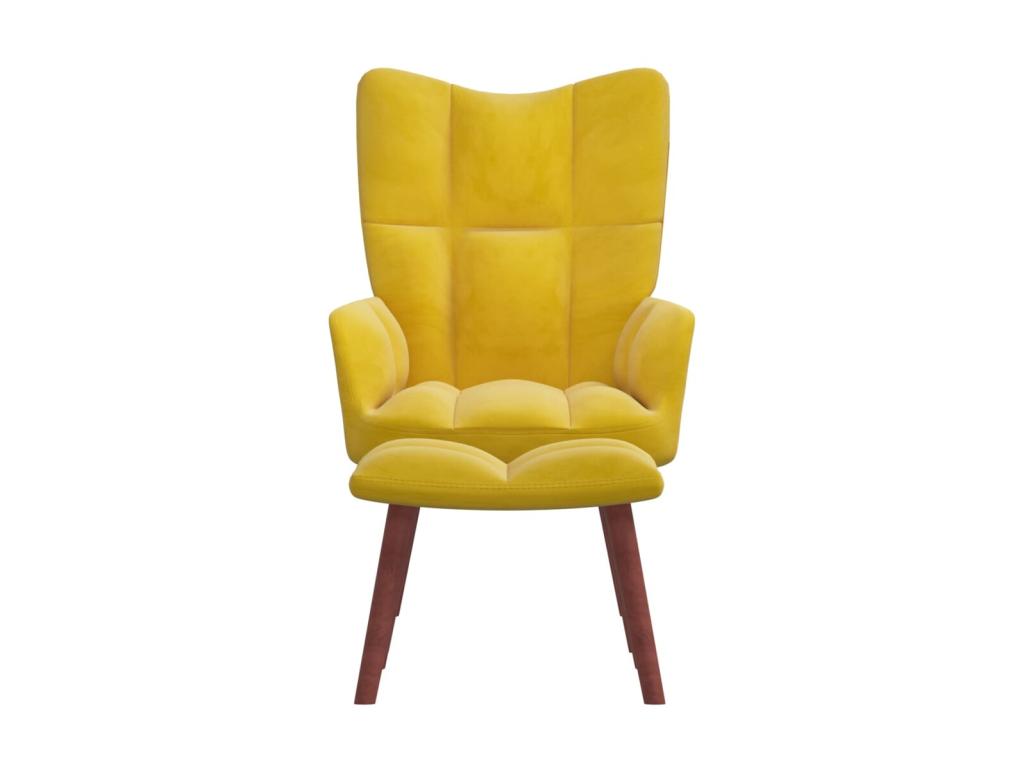 Sillón de relajación con reposapiés Terciopelo amarillo mostaza
