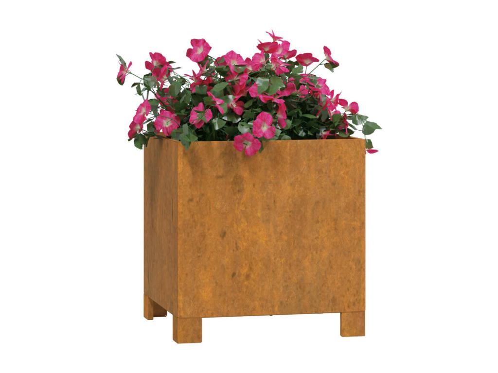Decoratodo con patas acero corten oxidado 32x30x33 cm