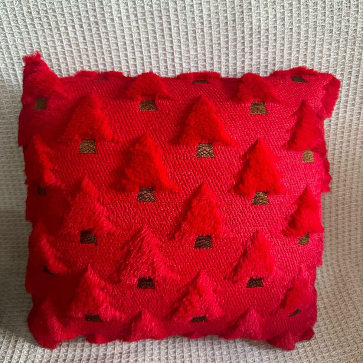 Luxury Christmas Throw Pillow Covers Soft Knit Plush Tufted Embossed Santa Tree Elk Square Decor Cushion Covers For Sofa Bedroom