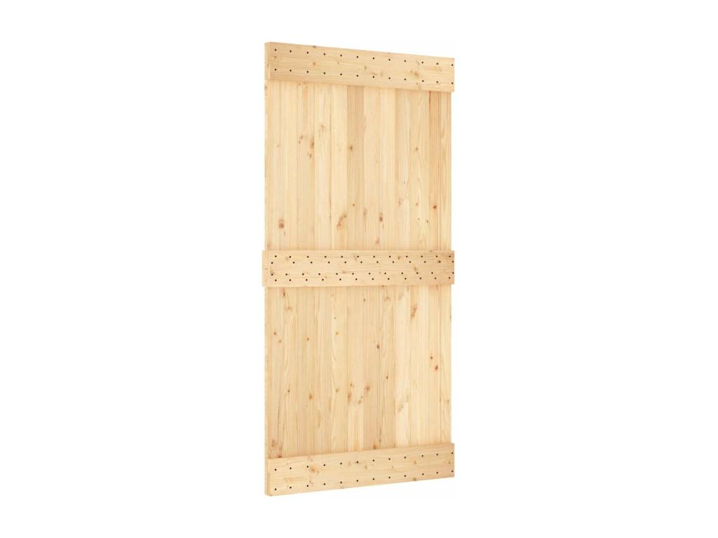 Puerta corredera con herrajes madera maciza de pino 100x210 cm