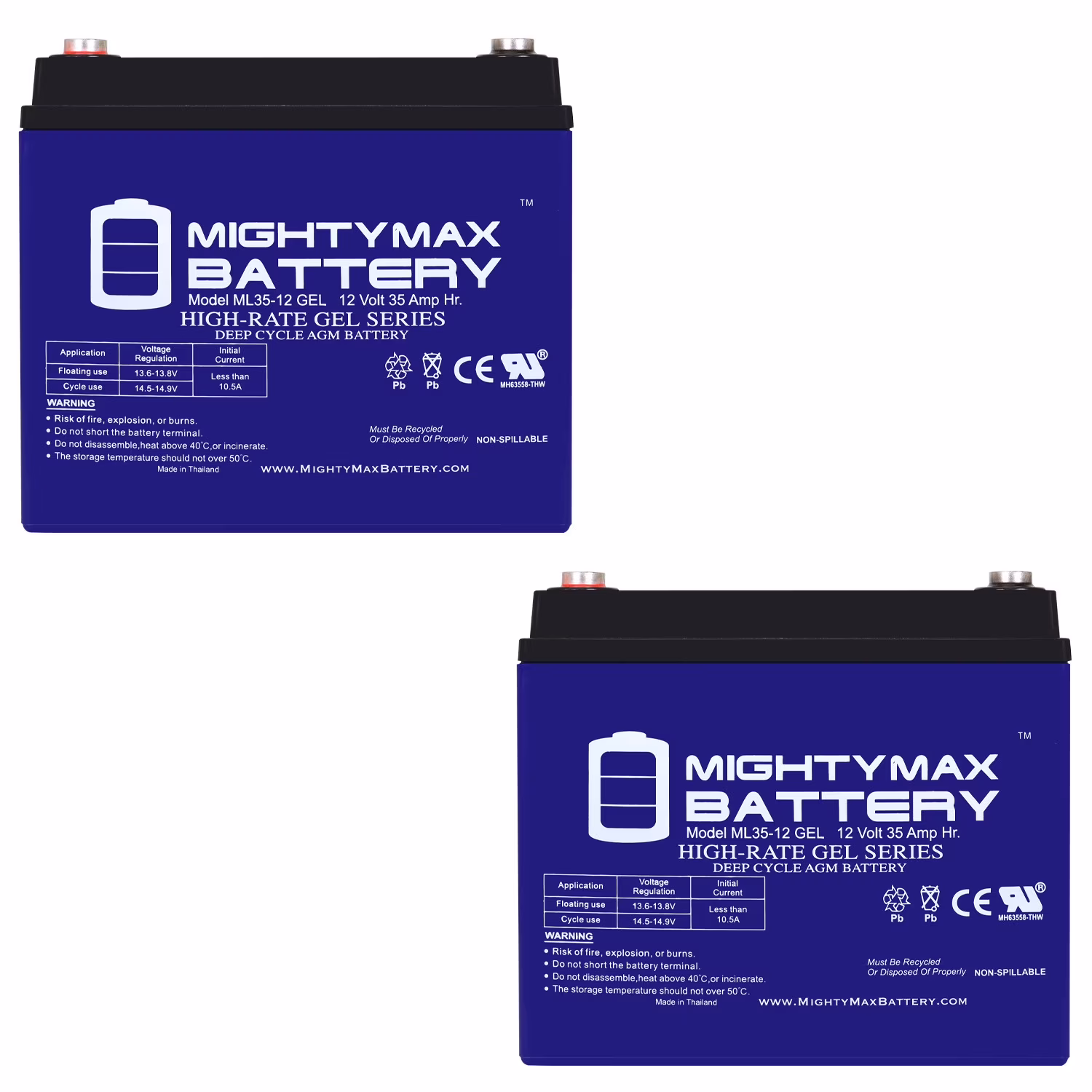 12V 35AH GEL Replacement Battery - 2 Pack(4 Pack)