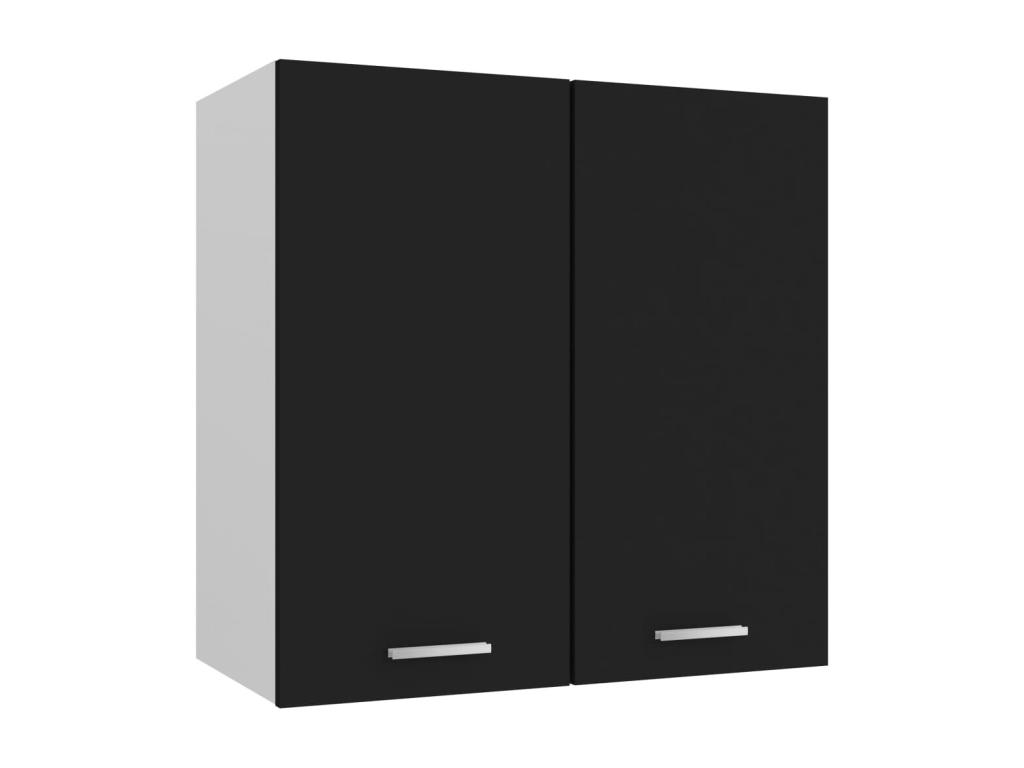 Armario colgante de cocina madera ingeniería negra 60x31x60 cm