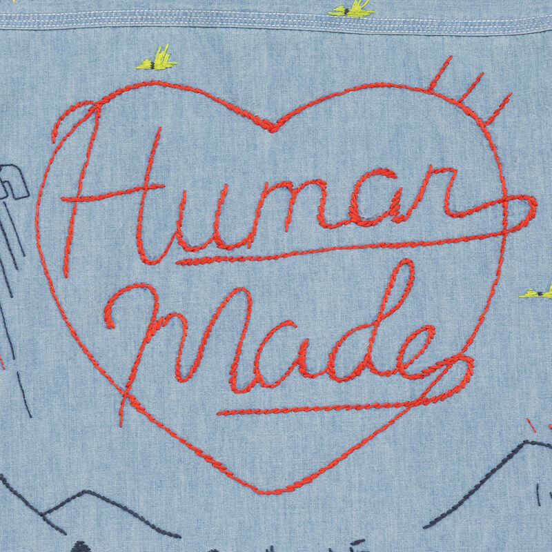 HUMAN MADE EMBROIDERED CHAMBRAY SHIRT