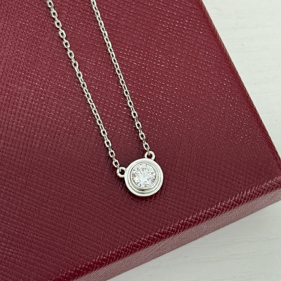 Cartier Minimalistic Single Diamond Necklace Earring Studs - Original Replica Club