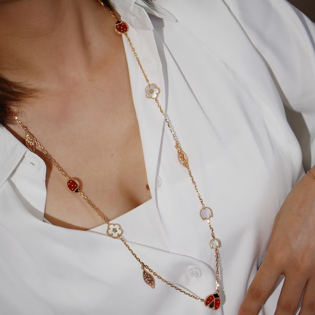 VCA Lucky Spring Long Necklace, 15 Motifs - Original Replica Club