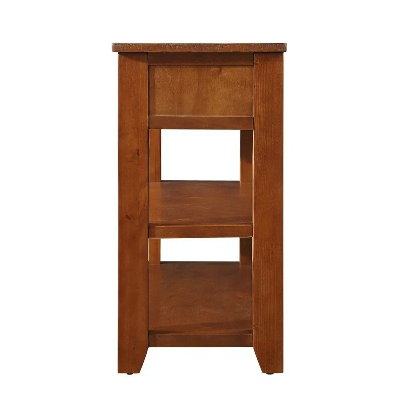 Wood Console Table with 3 Storage Drawers and 2 Shelves