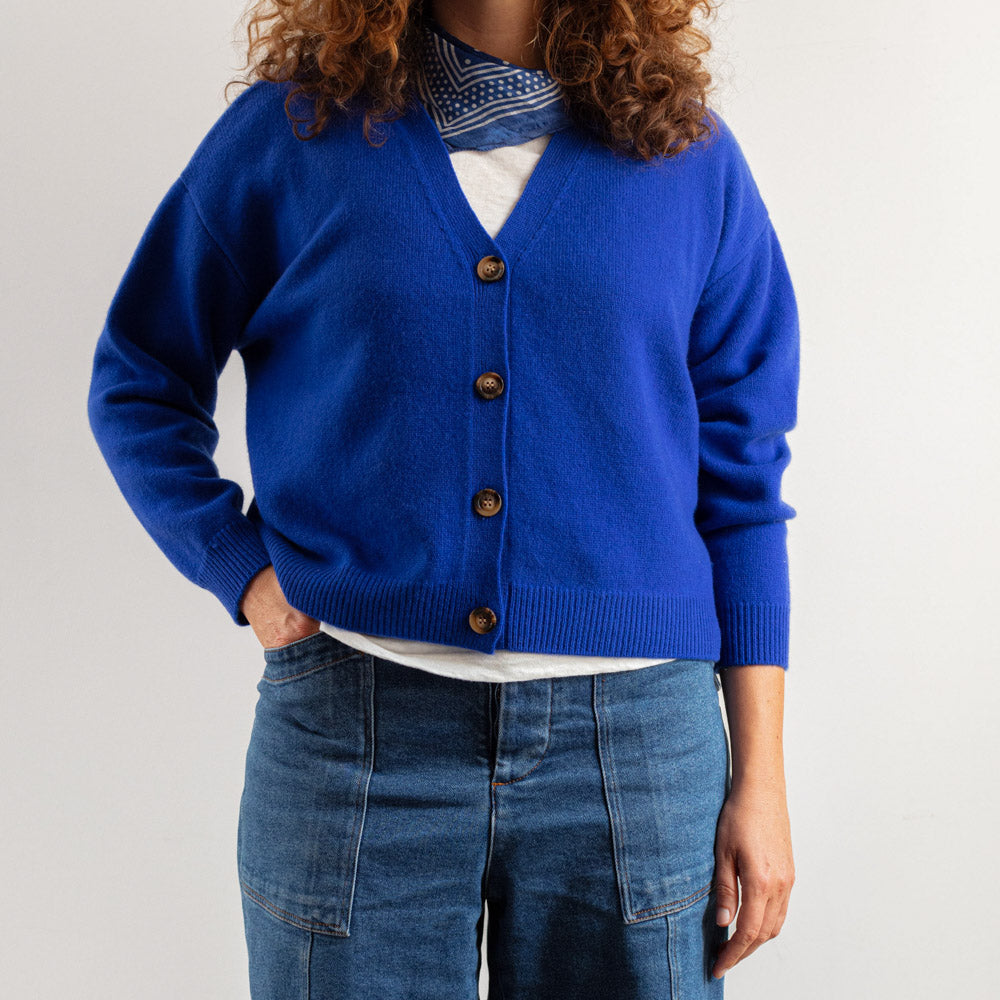 Merci - Gilet Lucia en Laine - Bleu