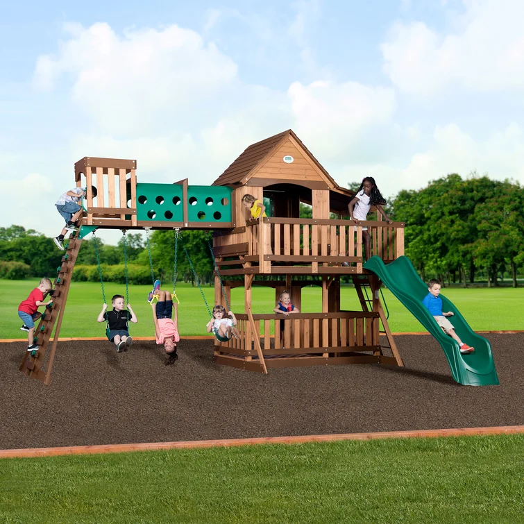 WAYFAIR Backyard Discovery Woodridge Elite All Cedar Wooden Swing Set
