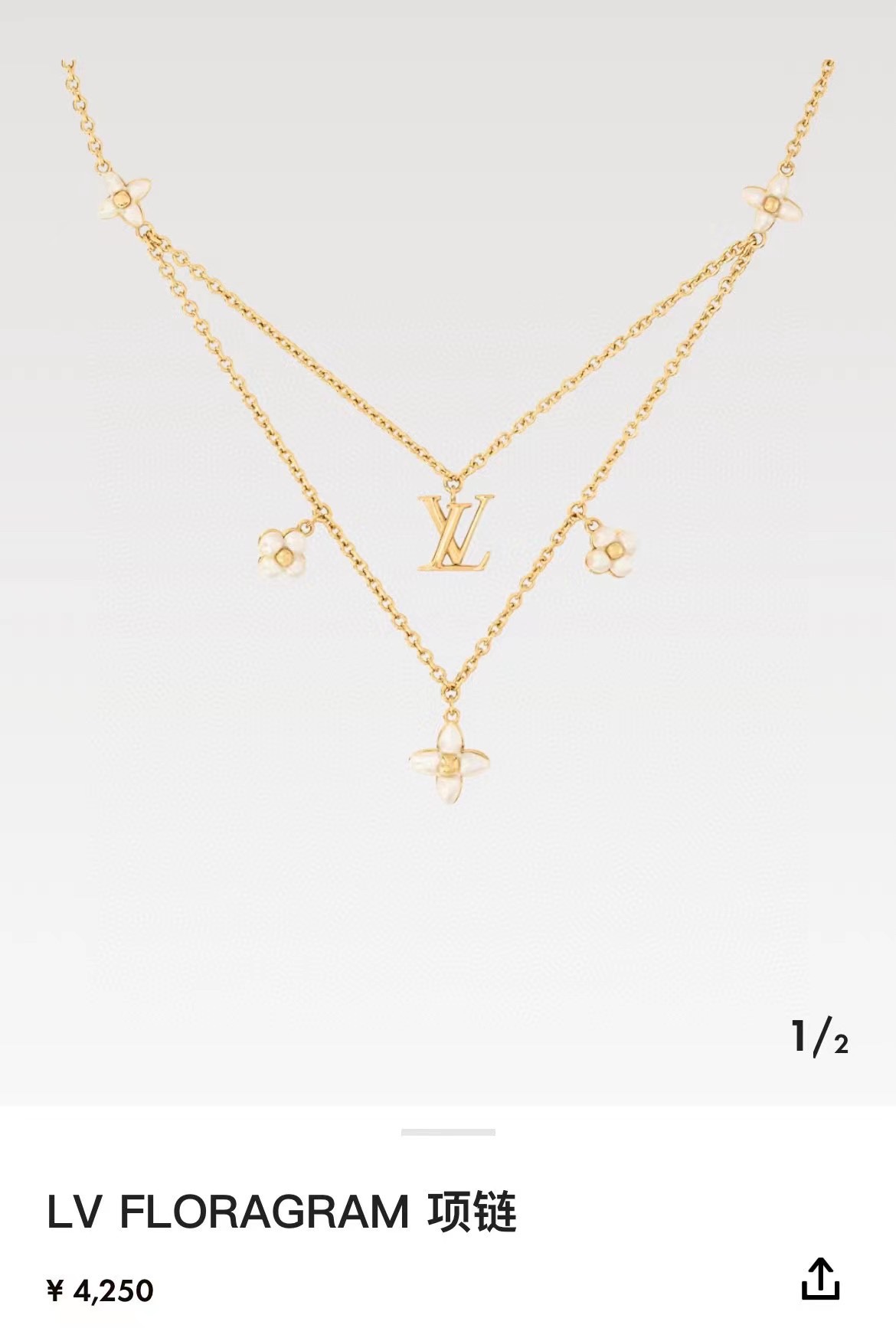 Louis Vuitton Layered Floragram Necklace - Original Replica Club