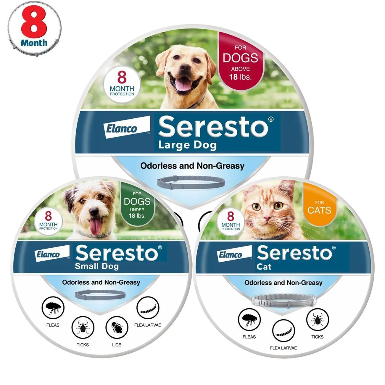 Seresto Flea & Tick Collar for Dogs & Cats, Waterproof Adjustable Design, Long-Lasting Comfortable Everyday Accessory