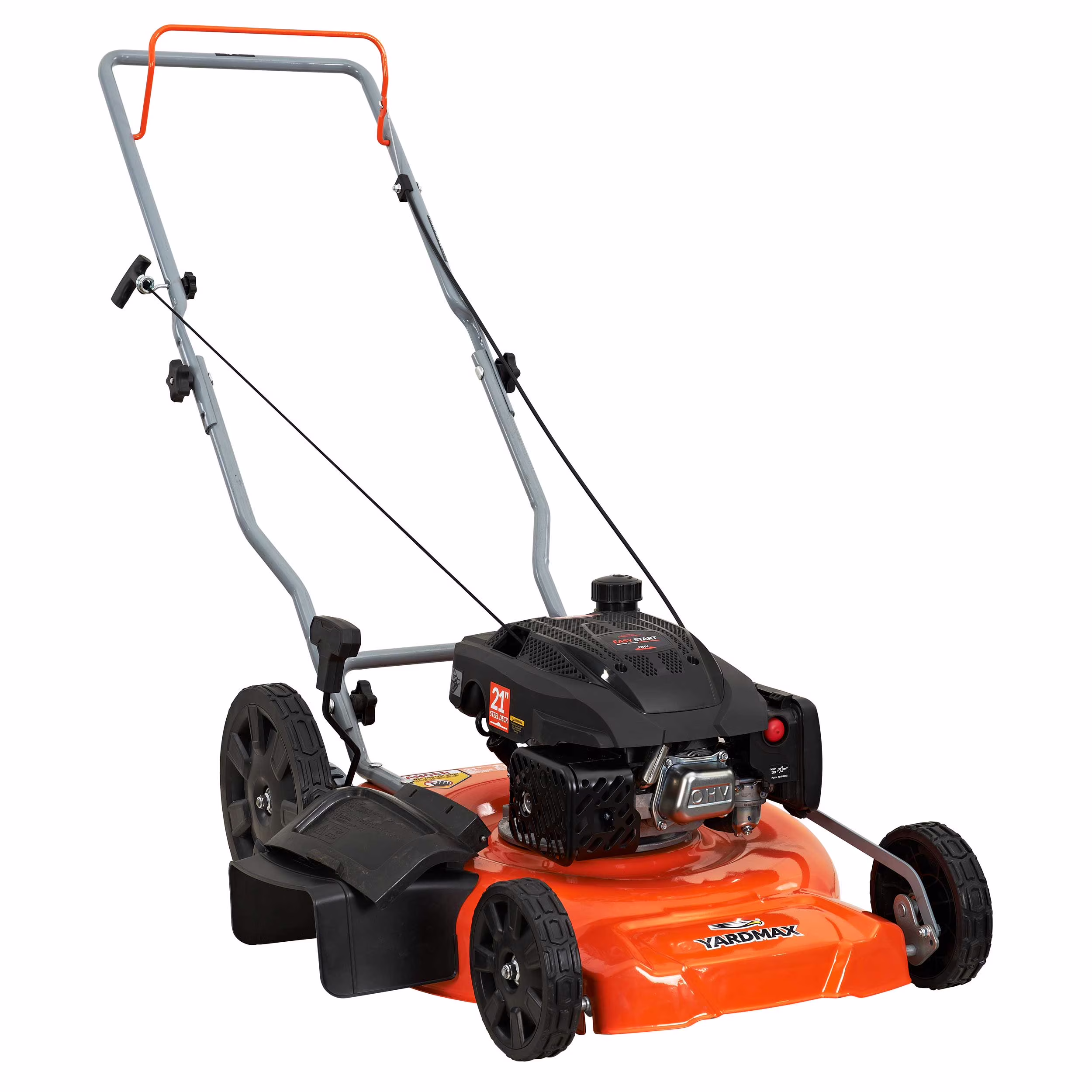 Yard Max 21 In. 170cc 2 - in - 1 Gas Walk Behind Push Lawn Mower with High Rear Wheels