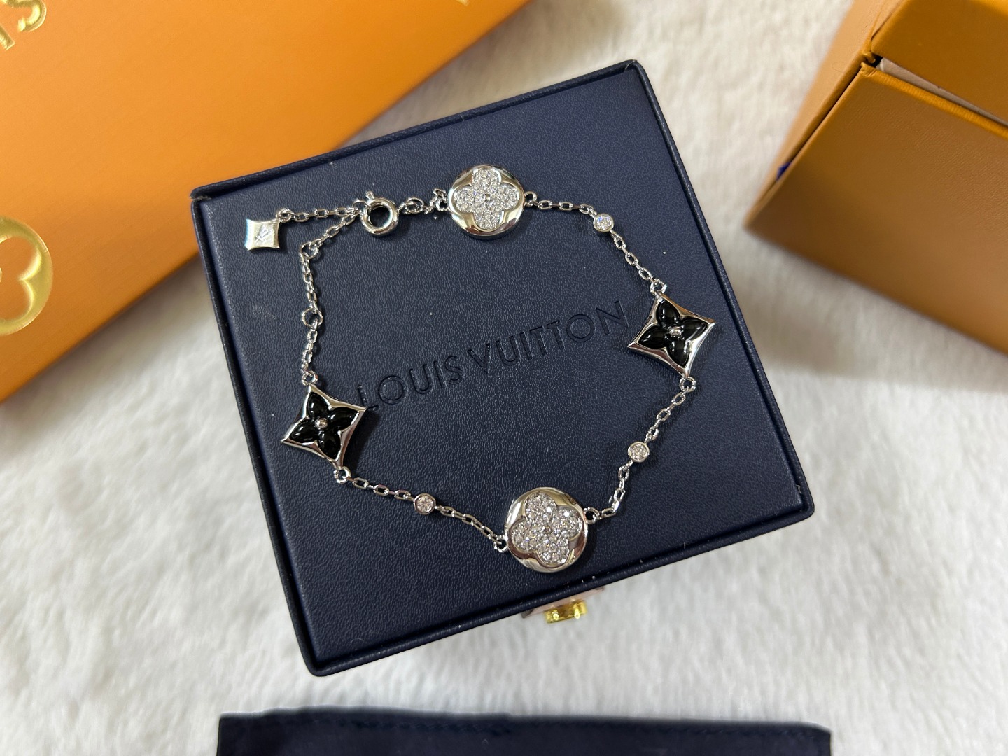 Louis Vuitton Black Carnelian Color Blossom BB Multi-Motifs Bracelet - Original Replica Club