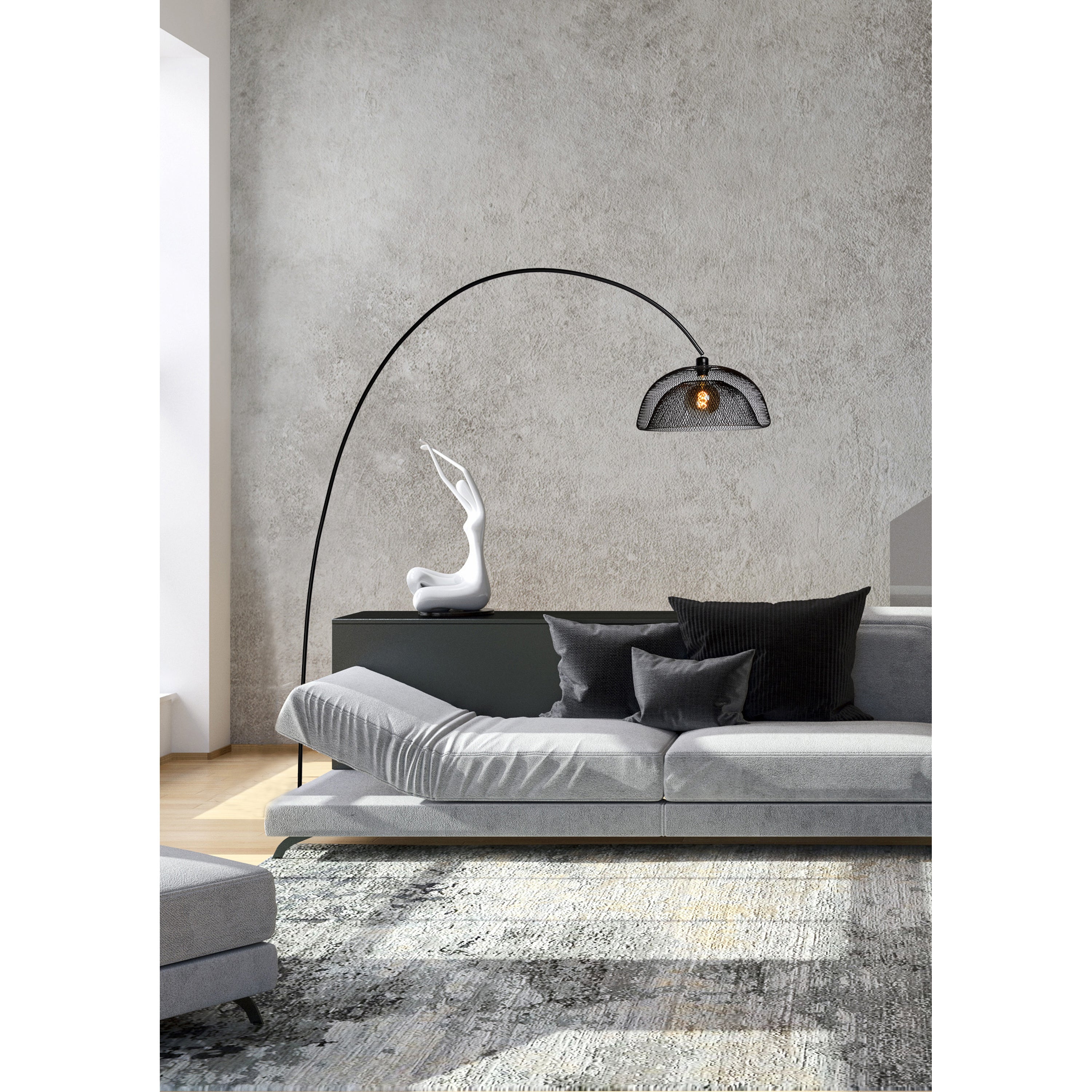 Lucide MESH Vloerlamp - Zwart