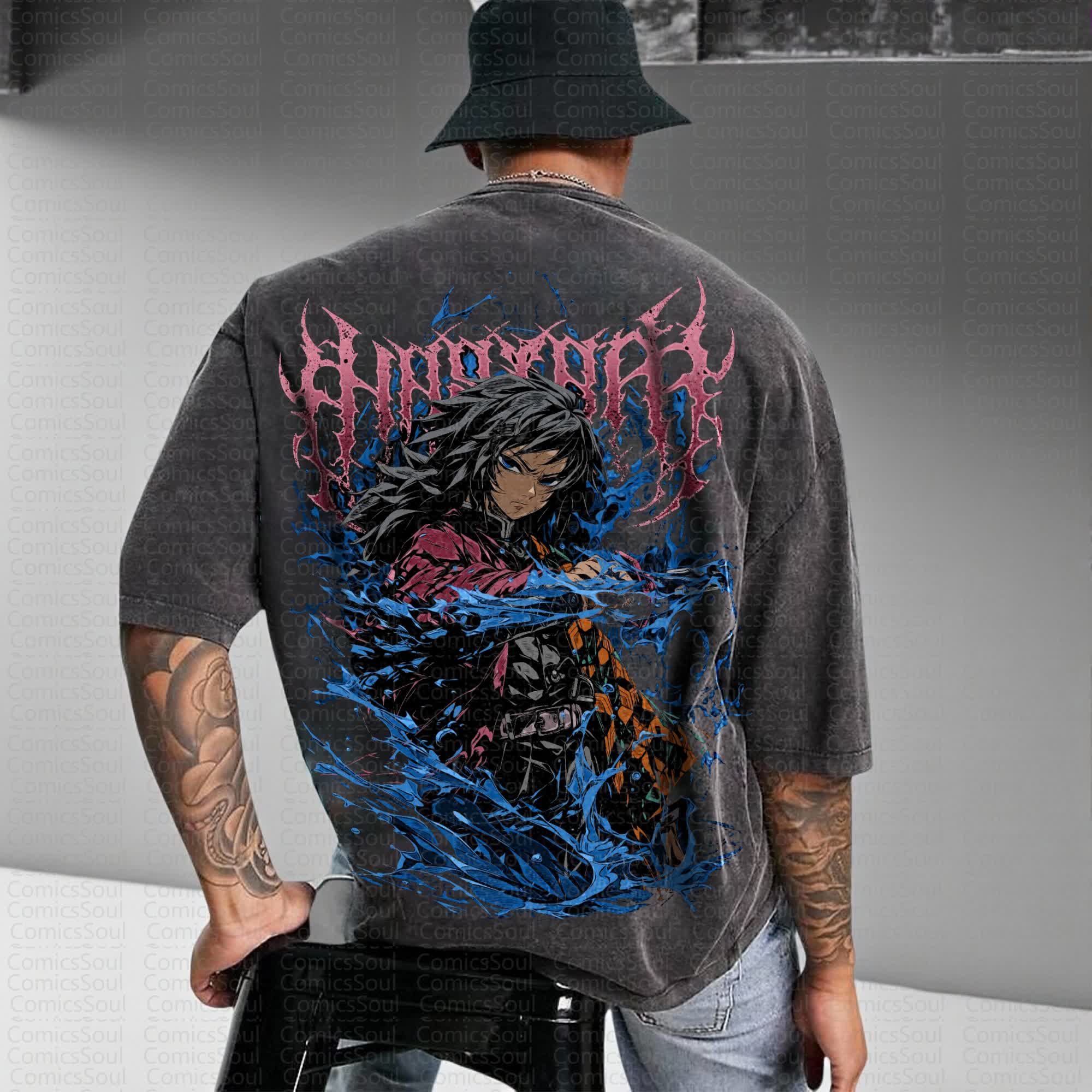 Unisex Anime Inspired Vintage Washed T-Shirt丨Comicssoul