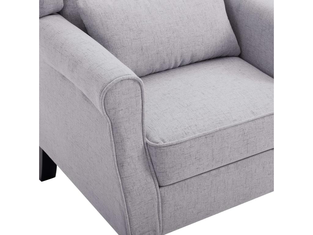 Sillón de tela gris claro